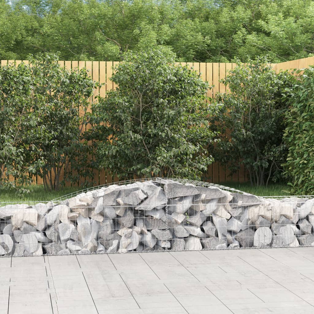 Gabionkurver buede 7 stk 400x50x40/60 cm galvanisert jern