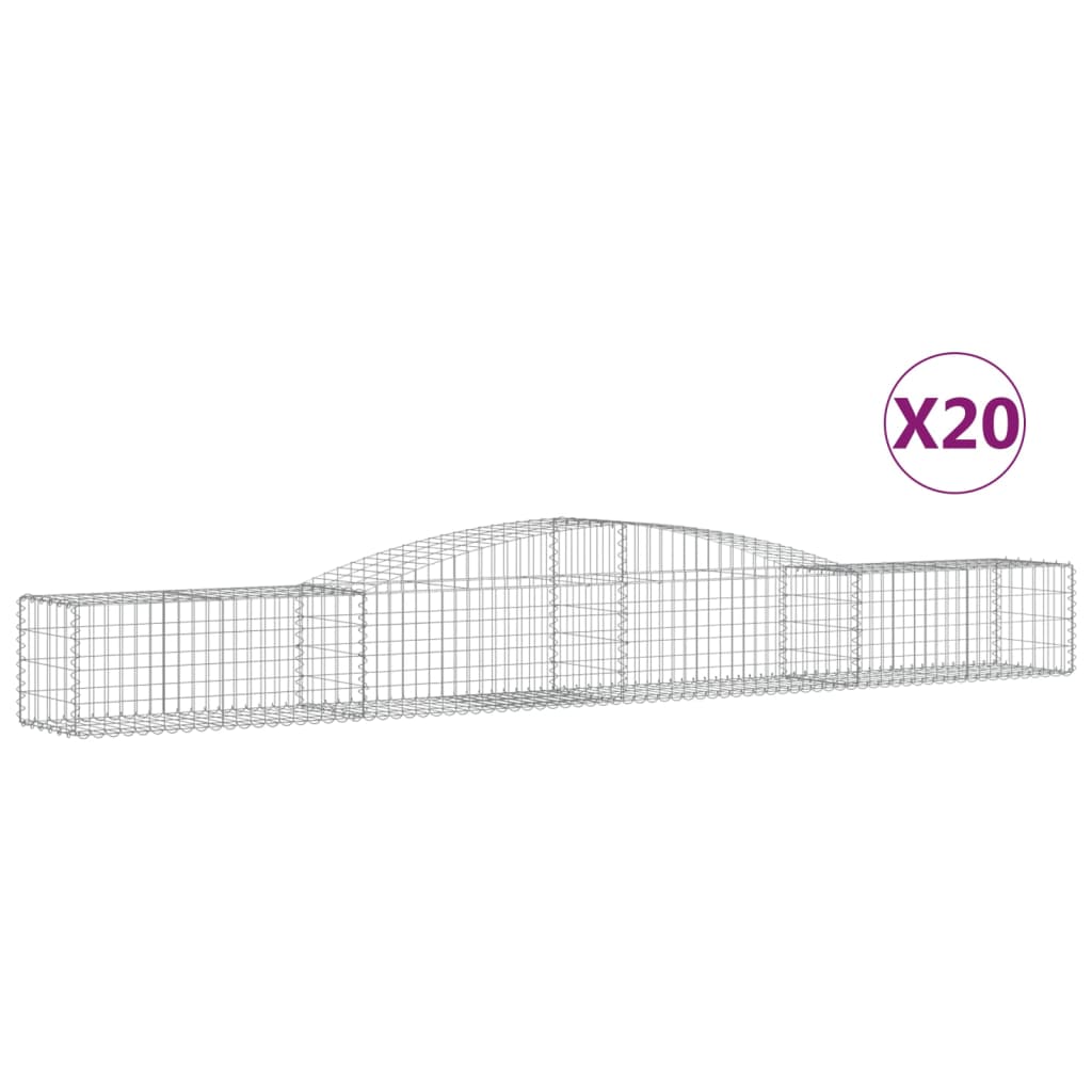 Gabionkurver buede 20 stk 400x50x40/60 cm galvanisert jern