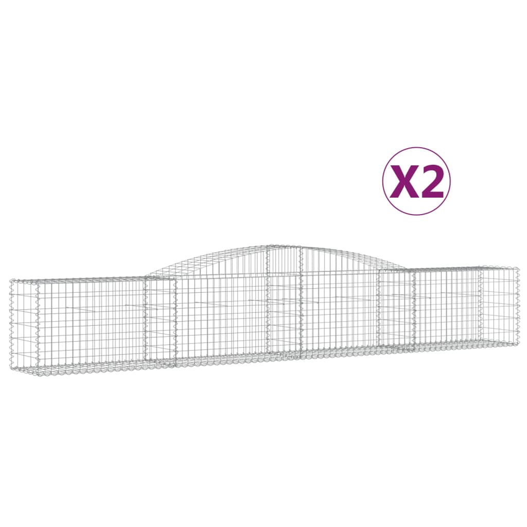 Gabionkurver buede 2 stk 400x50x60/80 cm galvanisert jern