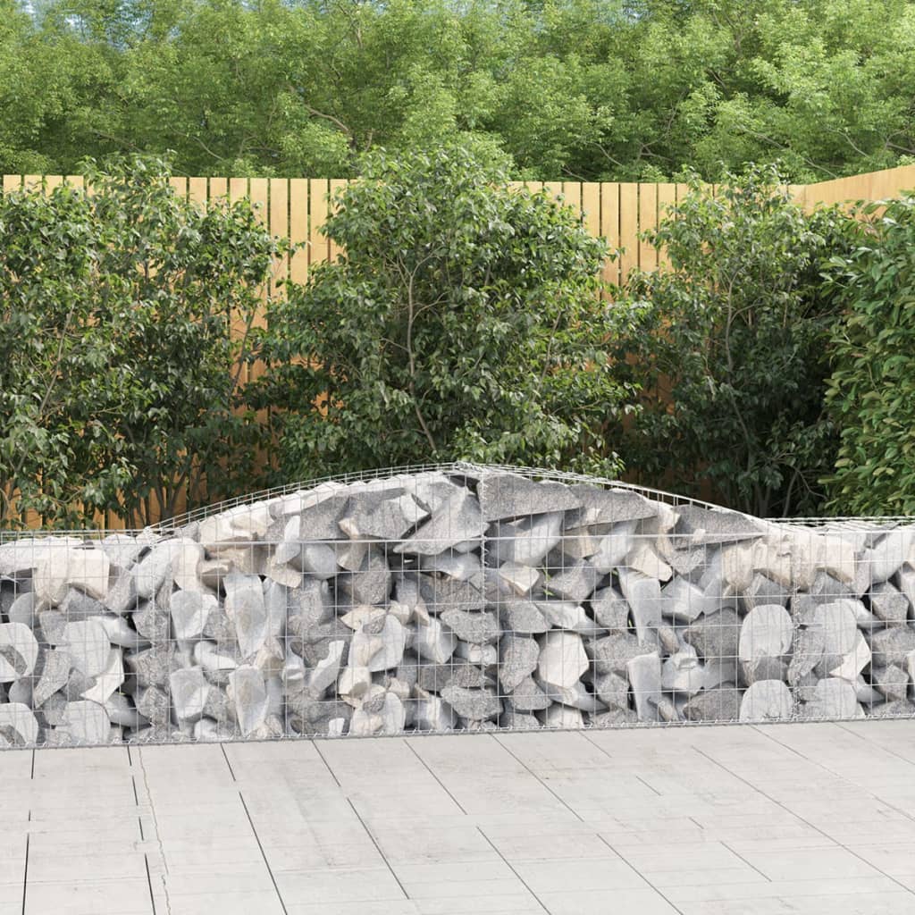 Gabionkurver buede 2 stk 400x50x60/80 cm galvanisert jern