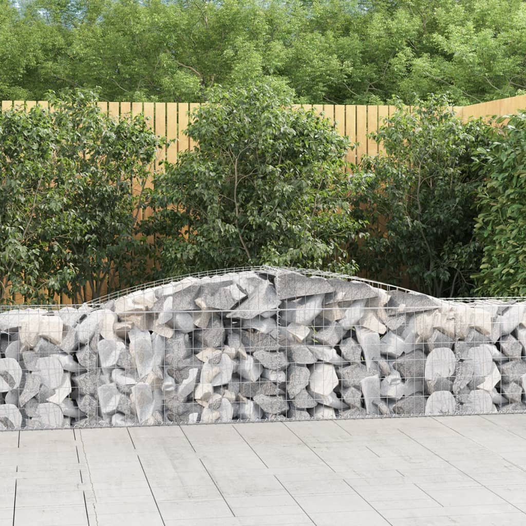 Gabionkurver buede 7 stk 400x50x60/80 cm galvanisert jern