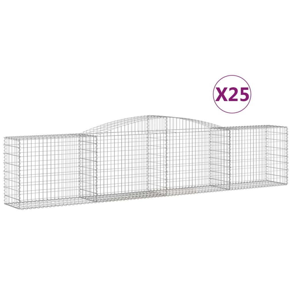 Gabionkurver buede 25 stk 400x50x80/100 cm galvanisert jern