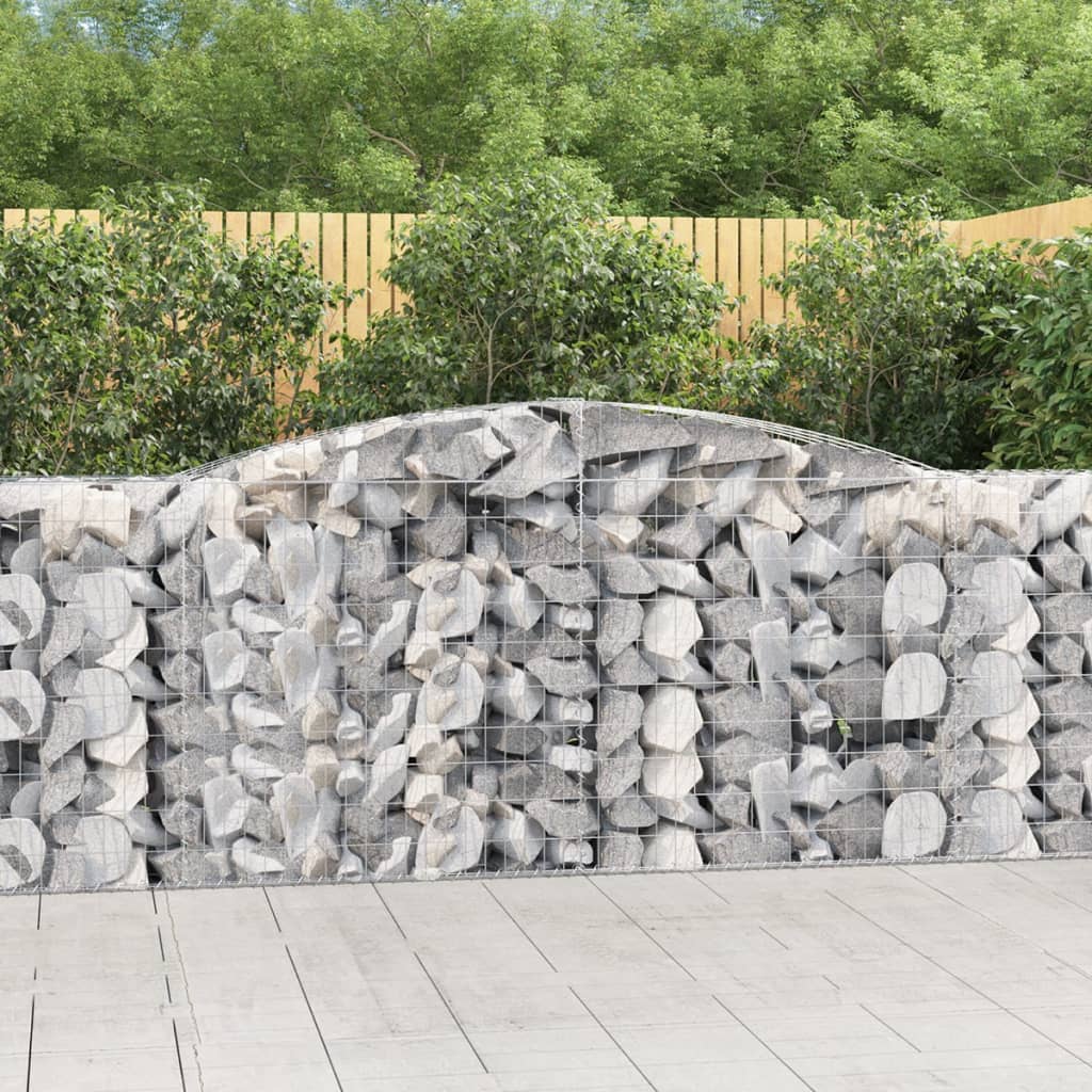 Gabionkurver buede 15 stk 400x50x100/120 cm galvanisert jern