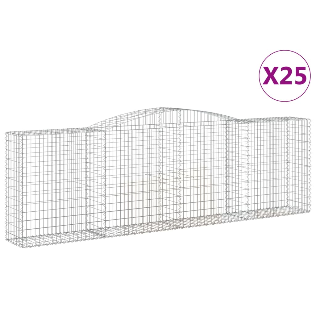 Gabionkurver buede 25 stk 400x50x120/140 cm galvanisert jern