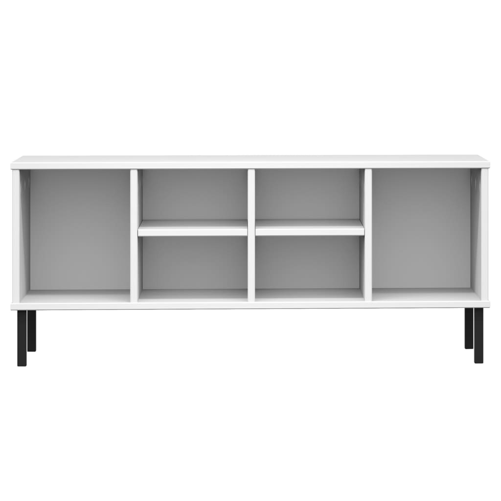 Skohylle med metallben hvit 106x35x45 cm heltre OSLO
