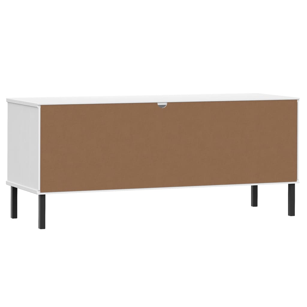 Skohylle med metallben hvit 106x35x45 cm heltre OSLO
