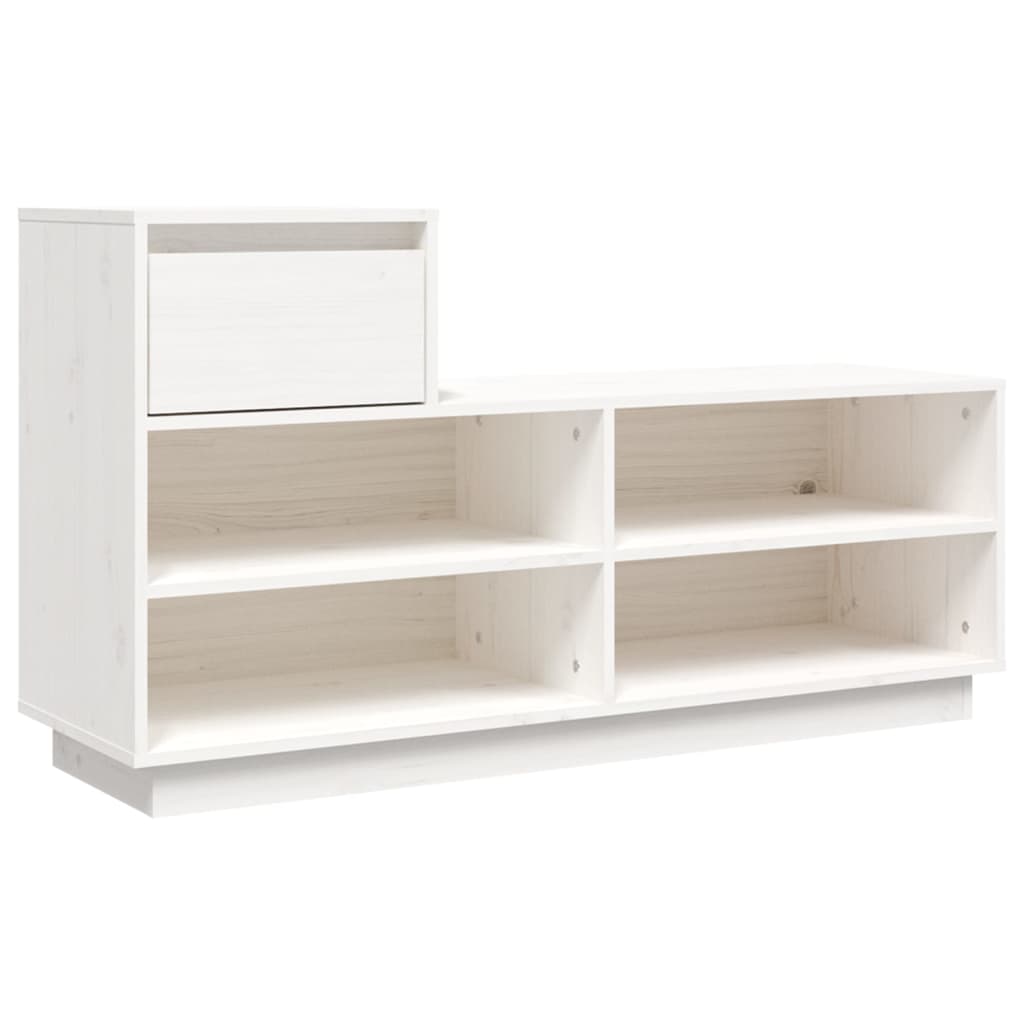 Skohylle hvit 110x34x61 cm heltre furu