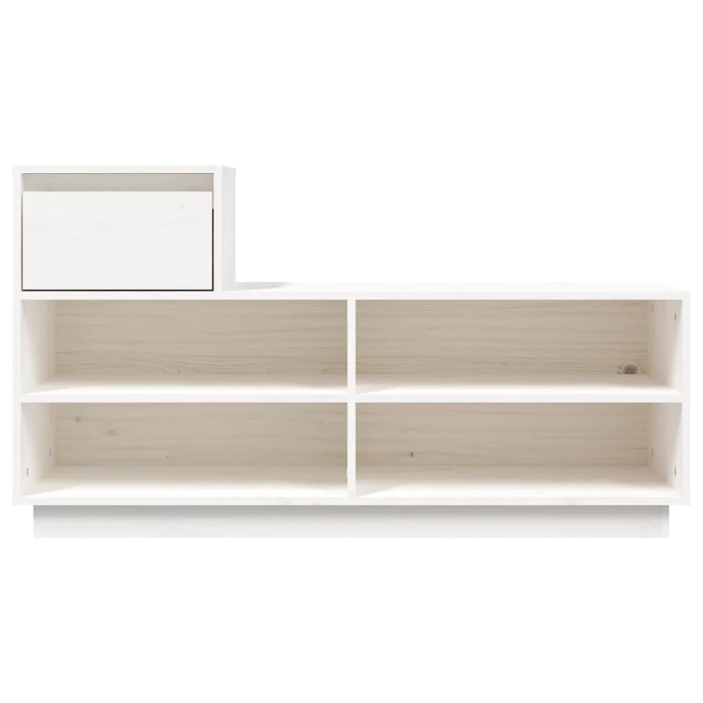 Skohylle hvit 110x34x61 cm heltre furu