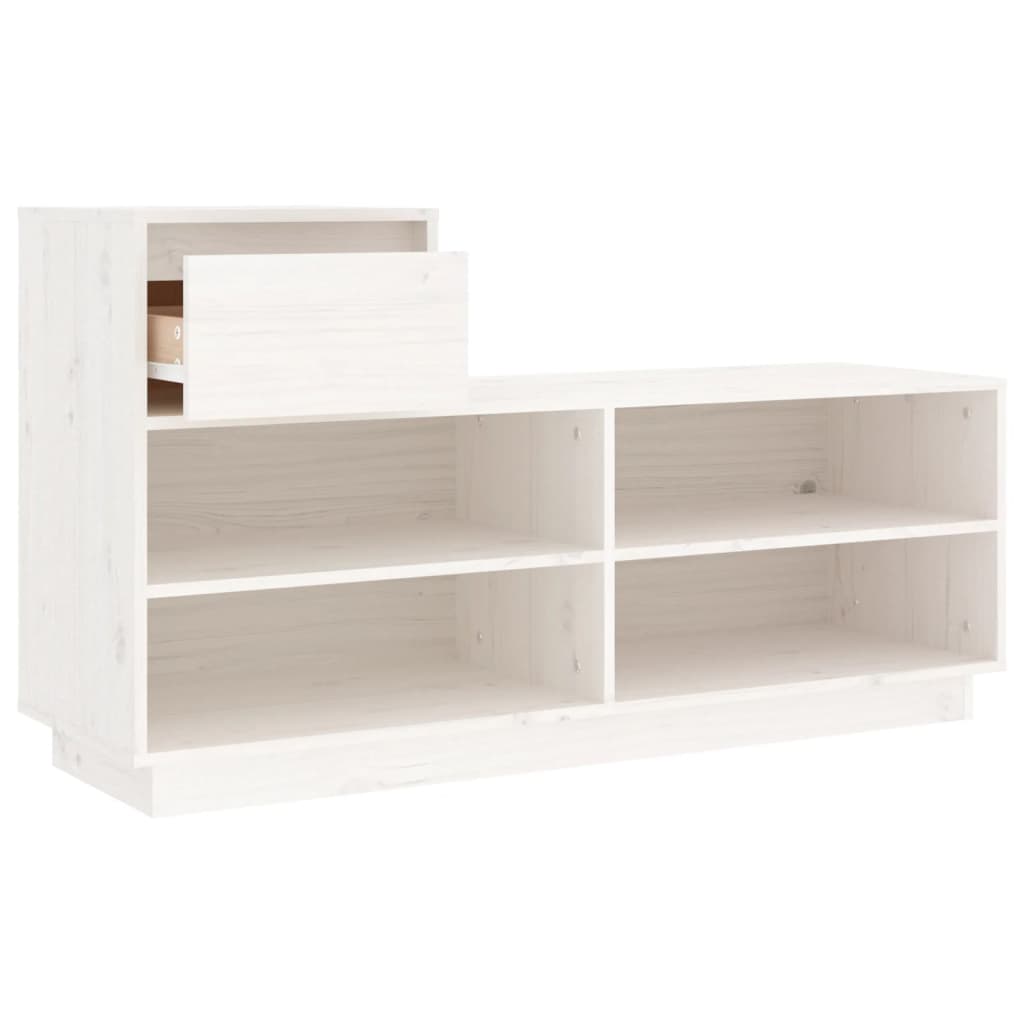 Skohylle hvit 110x34x61 cm heltre furu