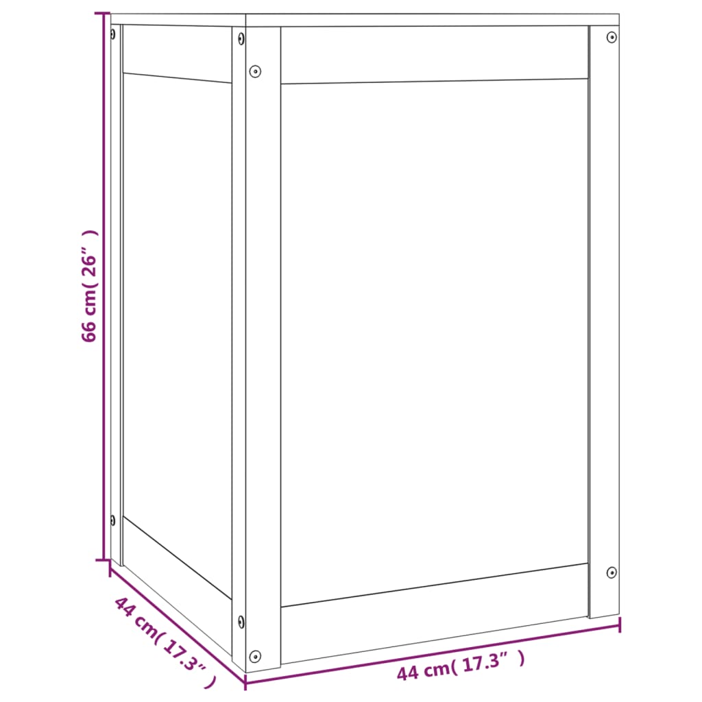 Skittentøyskurv honningbrun 44x44x66 cm heltre furu