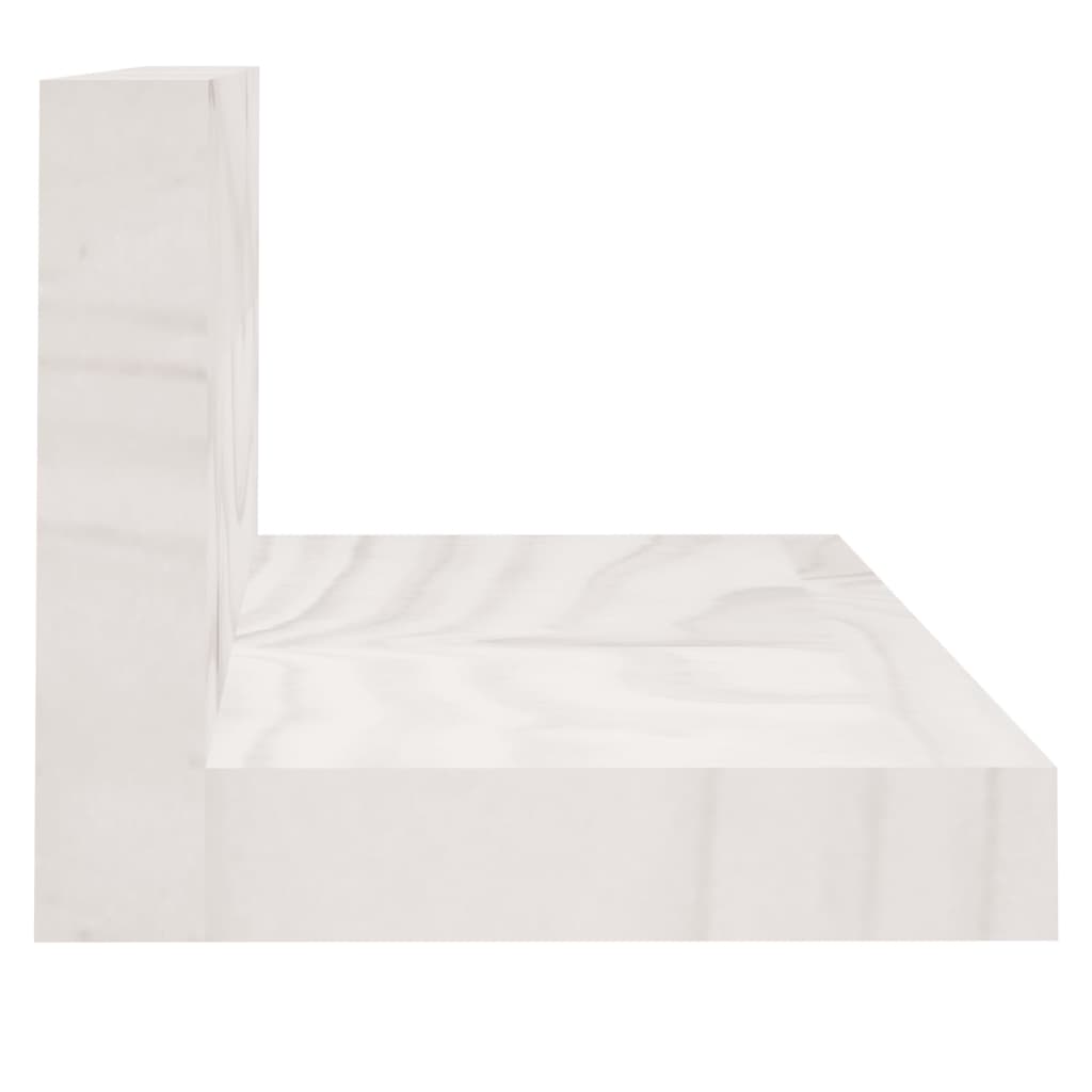 Vegghyller 2 stk hvit 110x11x9 cm heltre furu
