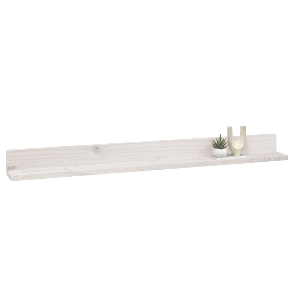 Vegghyller 2 stk hvit 110x11x9 cm heltre furu