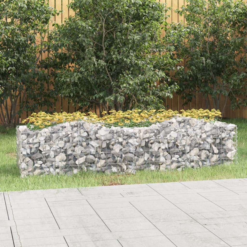 Buet gabion høybed 200x50x50 cm galvanisert jern