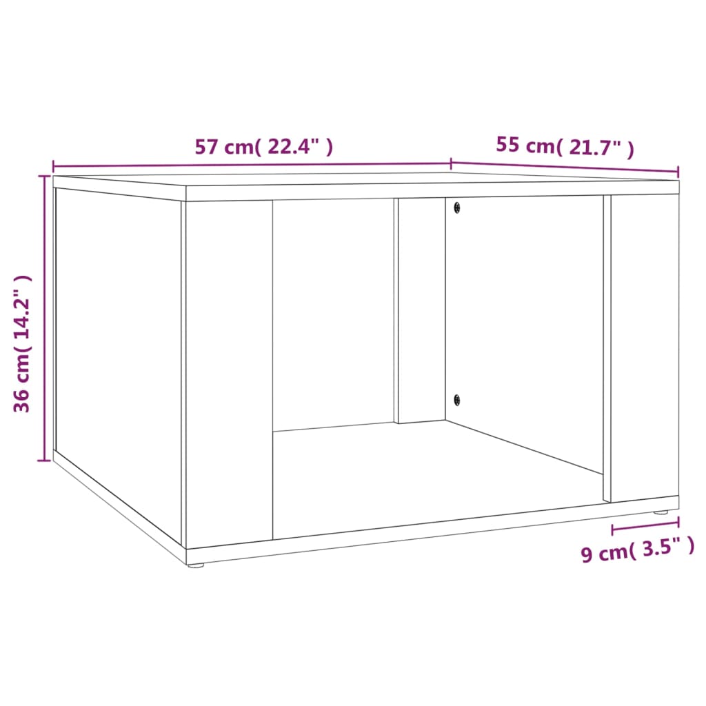 Nattbord svart 57x55x36 cm konstruert tre