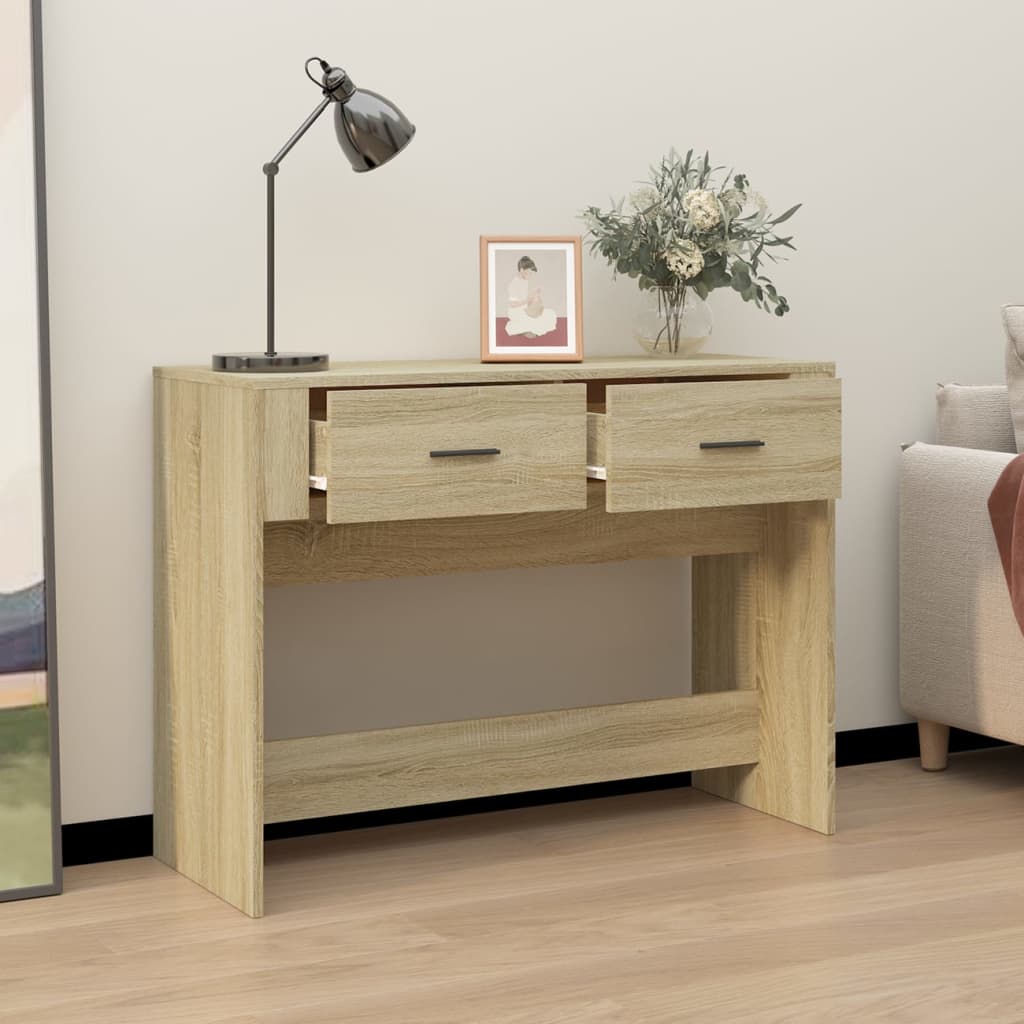 Konsollbord sonoma eik 100x39x75 cm konstruert tre