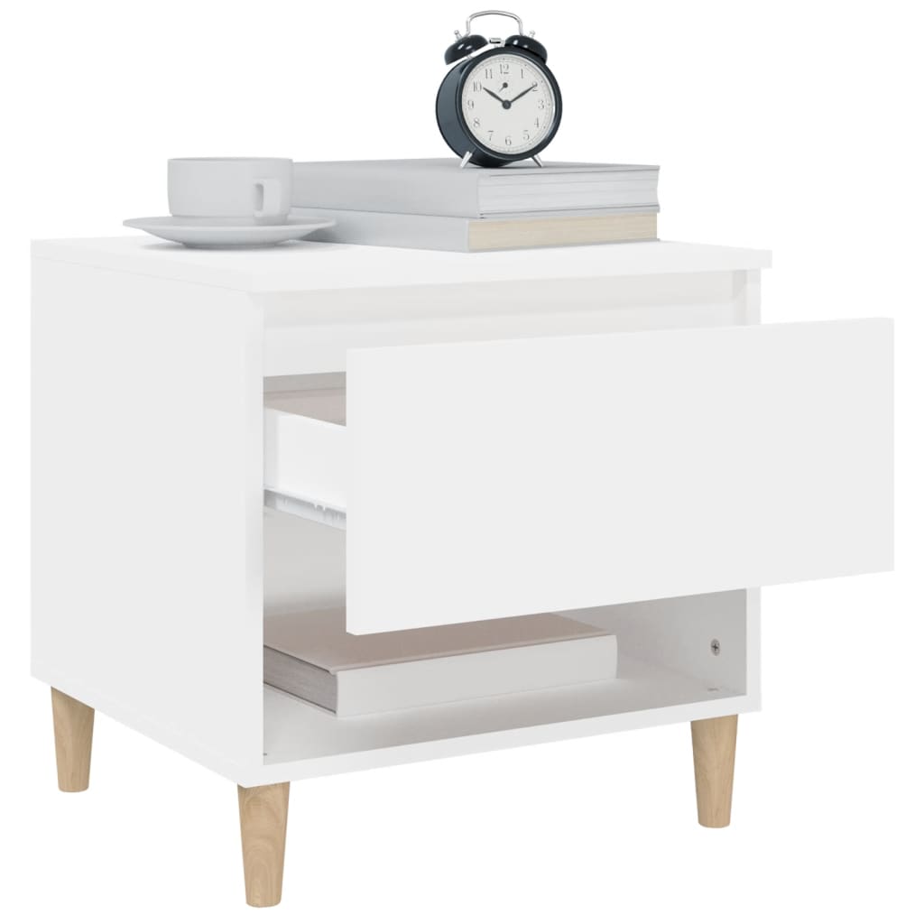 Nattbord 2 stk hvit 50x46x50 cm konstruert tre
