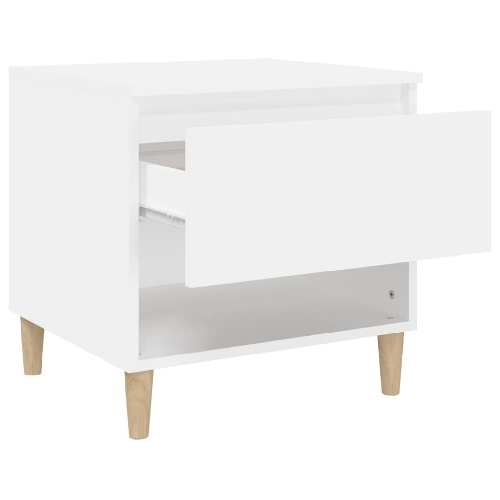 Nattbord 2 stk hvit 50x46x50 cm konstruert tre