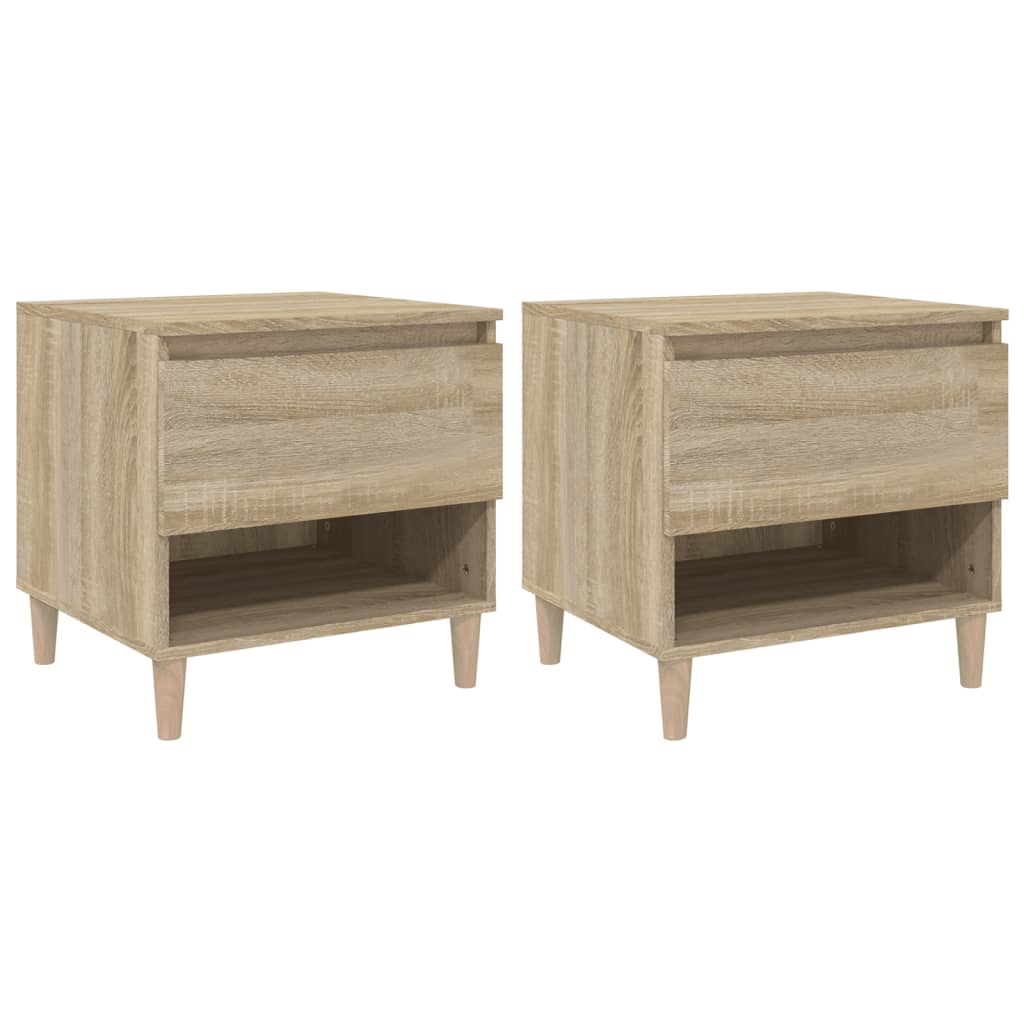 Nattbord 2 stk sonoma eik 50x46x50 cm konstruert tre
