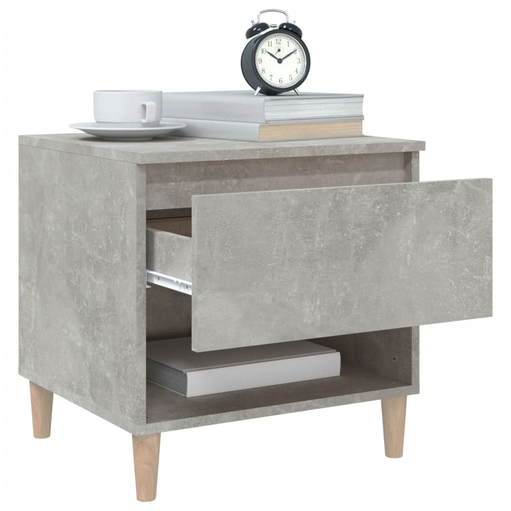 Nattbord 2 stk betonggrå 50x46x50 cm konstruert tre