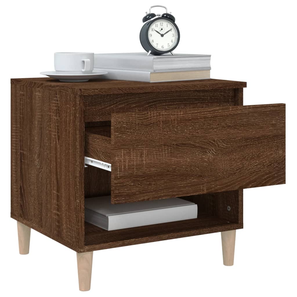 Nattbord 2 stk brun eik 50x46x50 cm konstruert tre