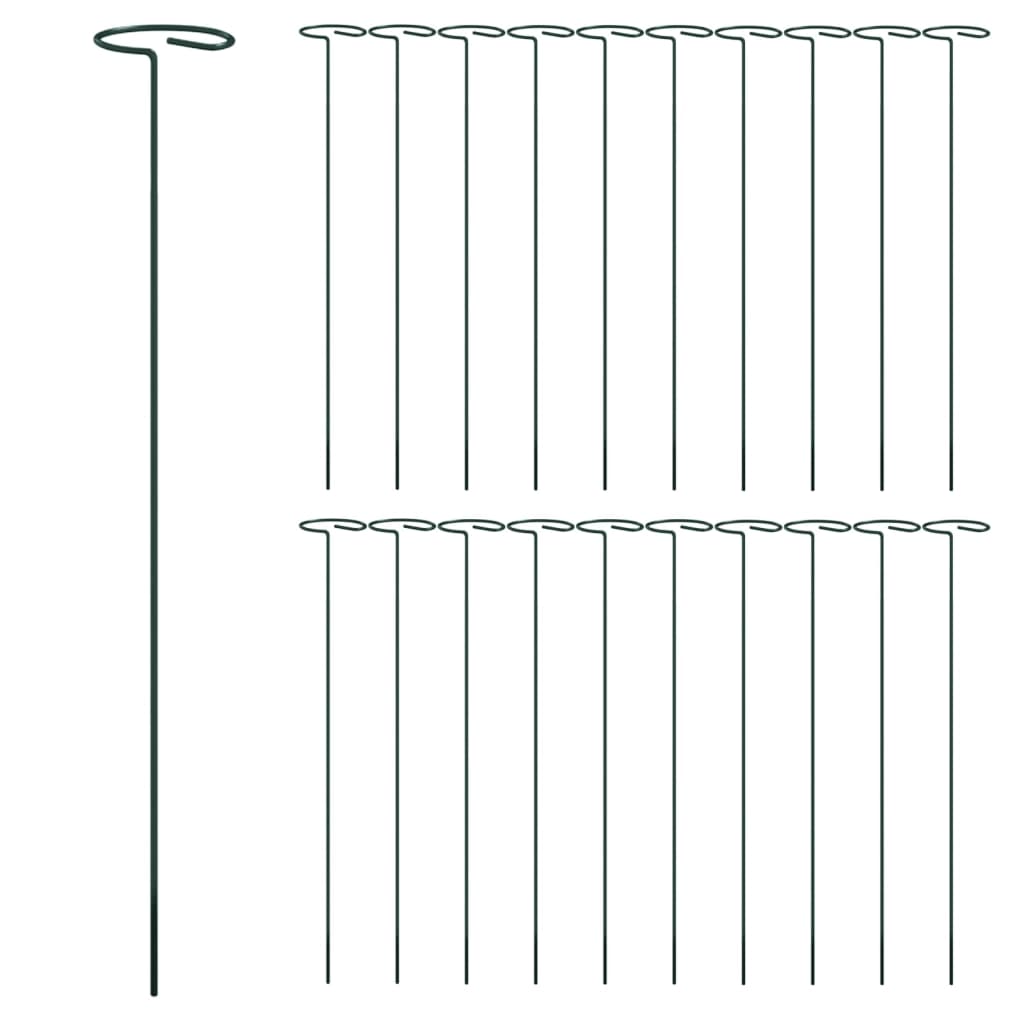 Hageplanteplugger 20 stk mørkegrønn 40 cm stål