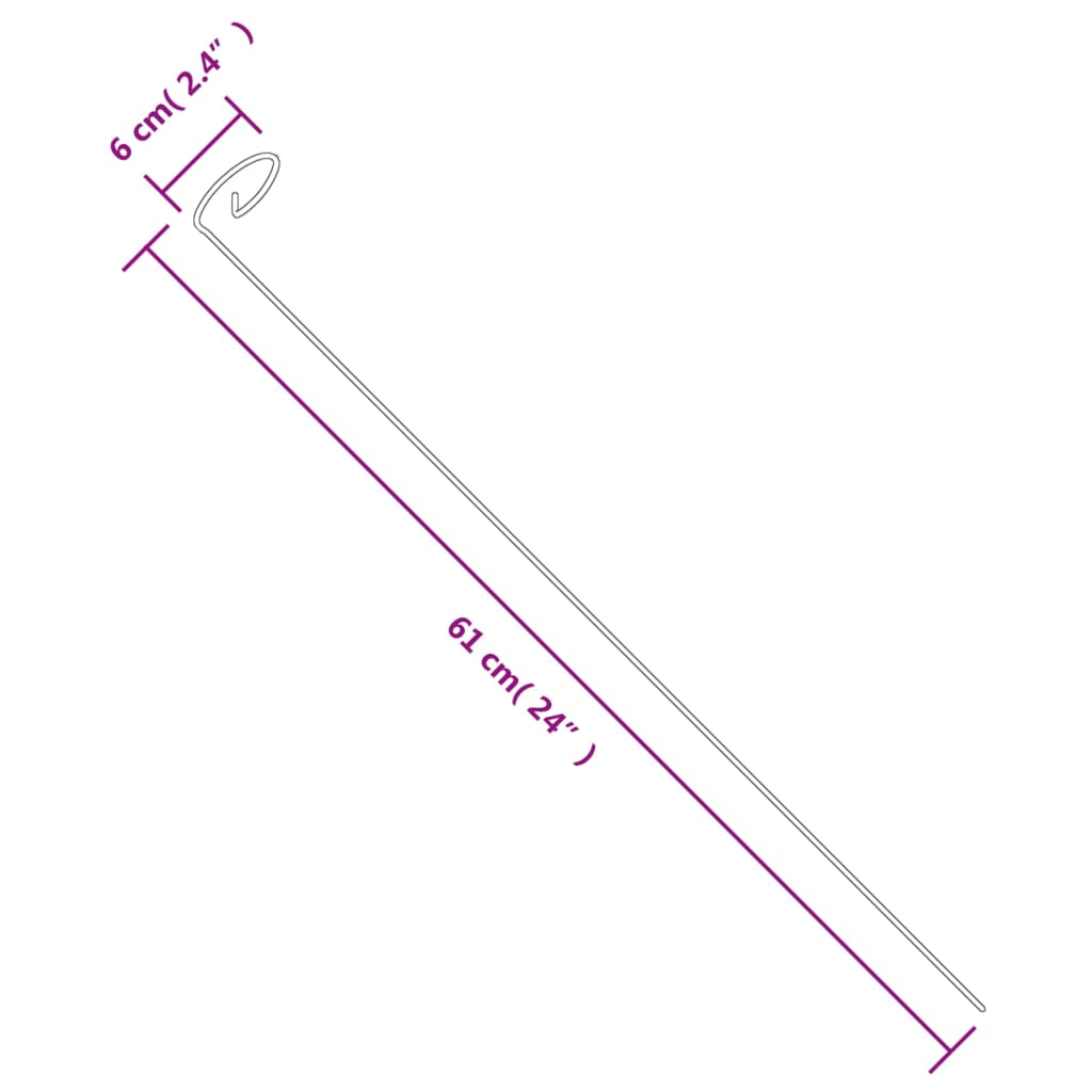 Hageplanteplugger 20 stk mørkegrønn 61 cm stål