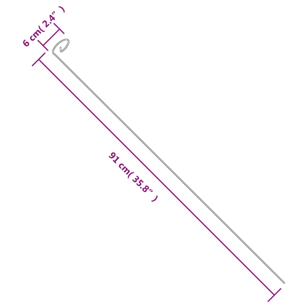Hageplanteplugger 20 stk mørkegrønn 91 cm stål
