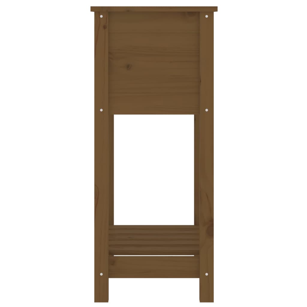 Plantekasse med hylle honningbrun 54x34,5x81 cm heltre furu