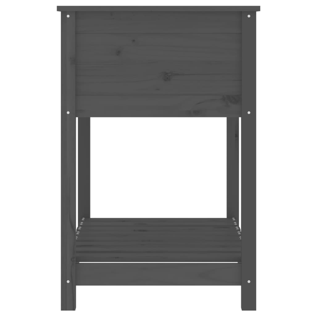 Plantekasse med hylle svart 82,5x54x81 cm heltre furu