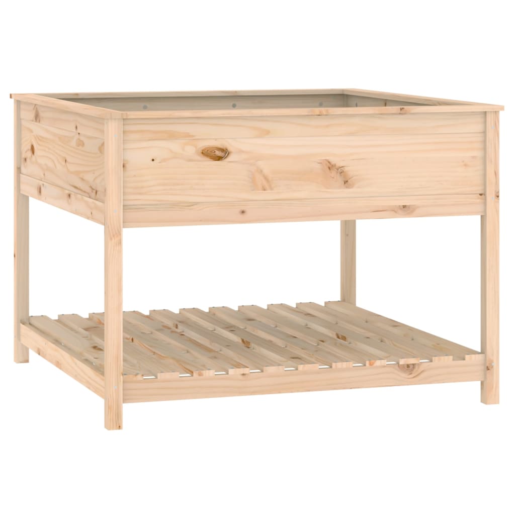Plantekasse med hylle 111,5x111,5x81 cm heltre furu