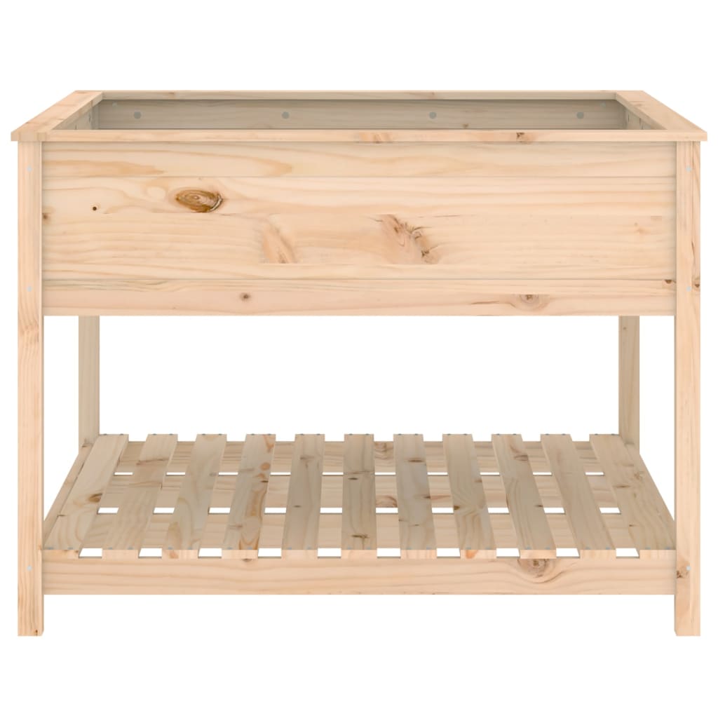 Plantekasse med hylle 111,5x111,5x81 cm heltre furu