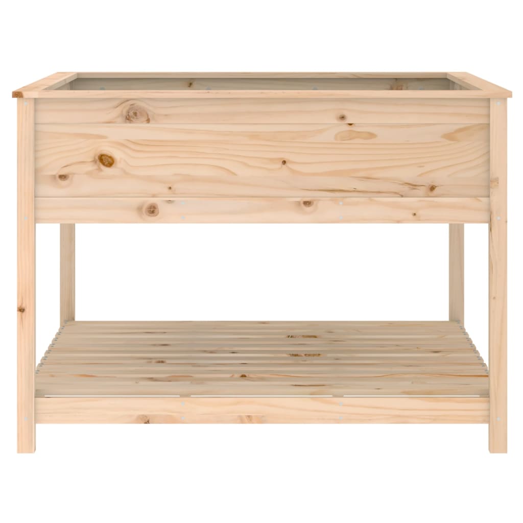 Plantekasse med hylle 111,5x111,5x81 cm heltre furu