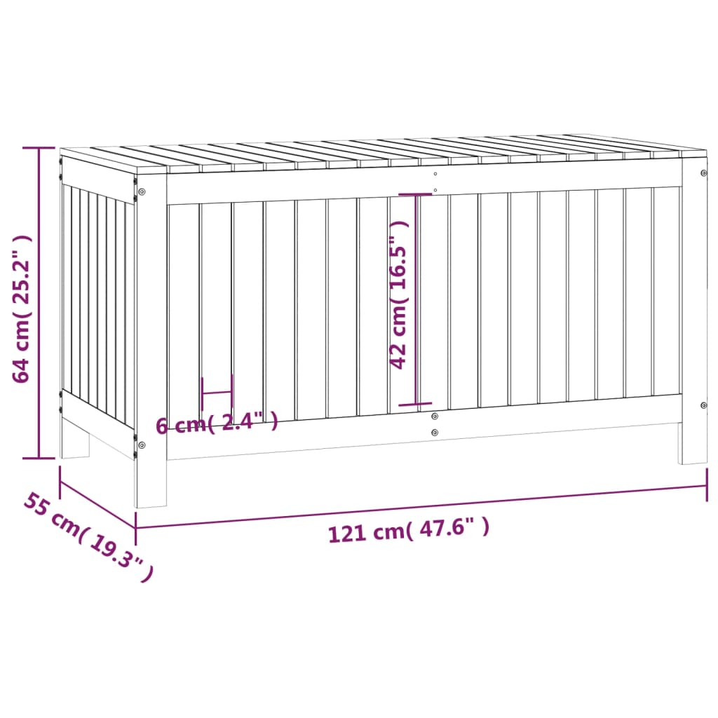 Putekasse honningbrun 121x55x64 cm heltre furu