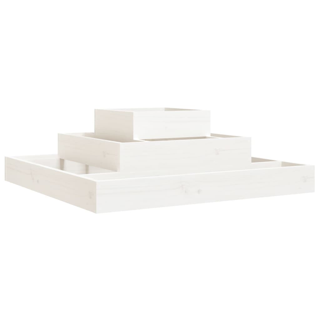Plantekasse hvit 80x80x27 cm heltre furu