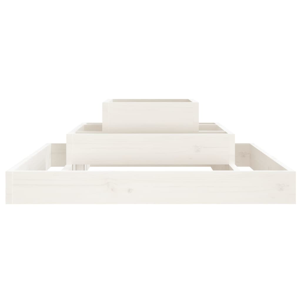 Plantekasse hvit 80x80x27 cm heltre furu