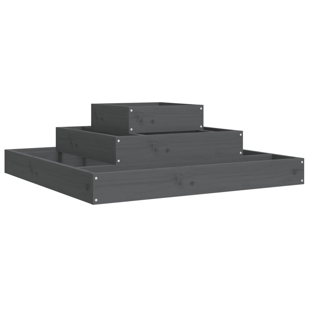 Plantekasse grå 80x80x27 cm heltre furu