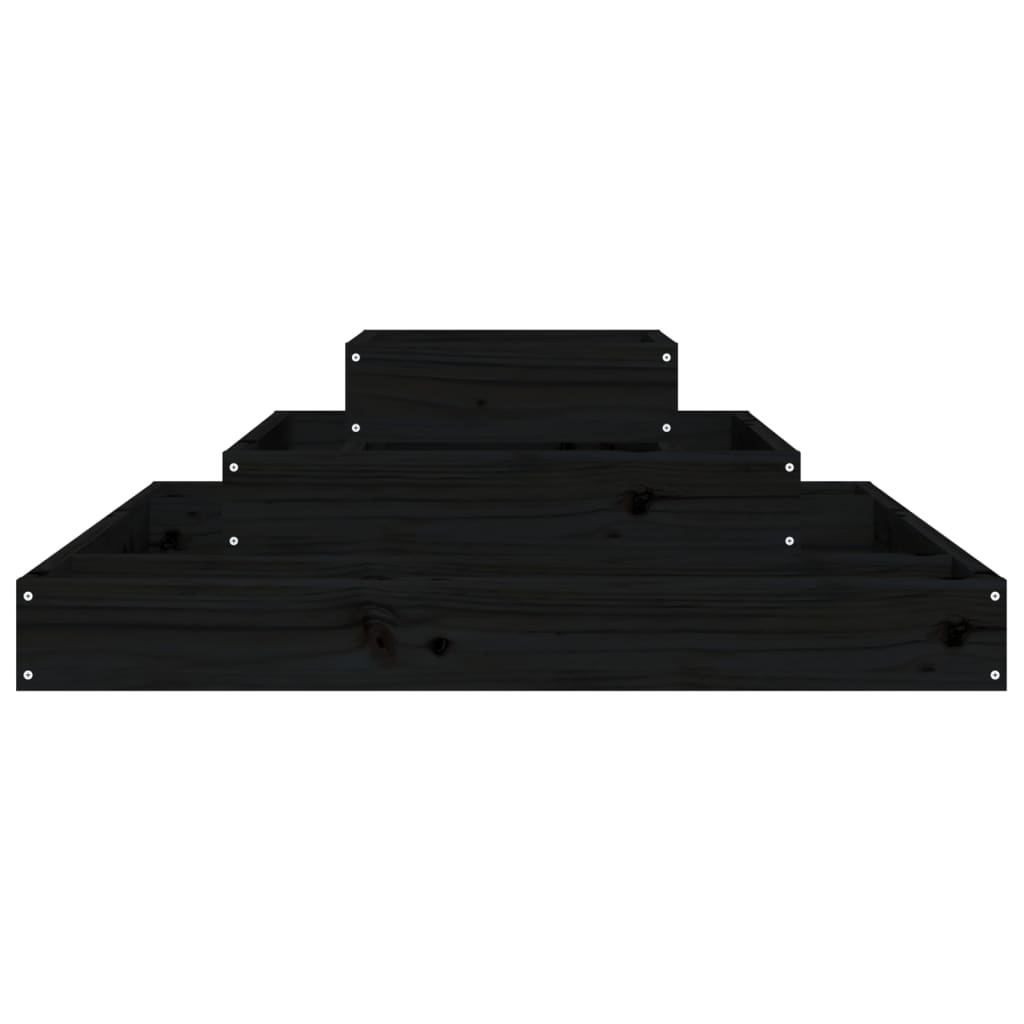 Plantekasse svart 80x80x27 cm heltre furu