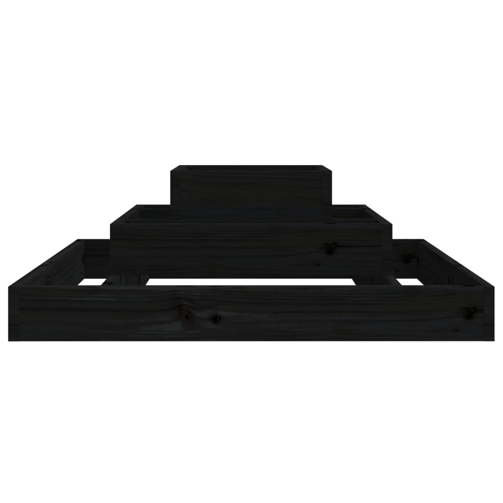 Plantekasse svart 80x80x27 cm heltre furu
