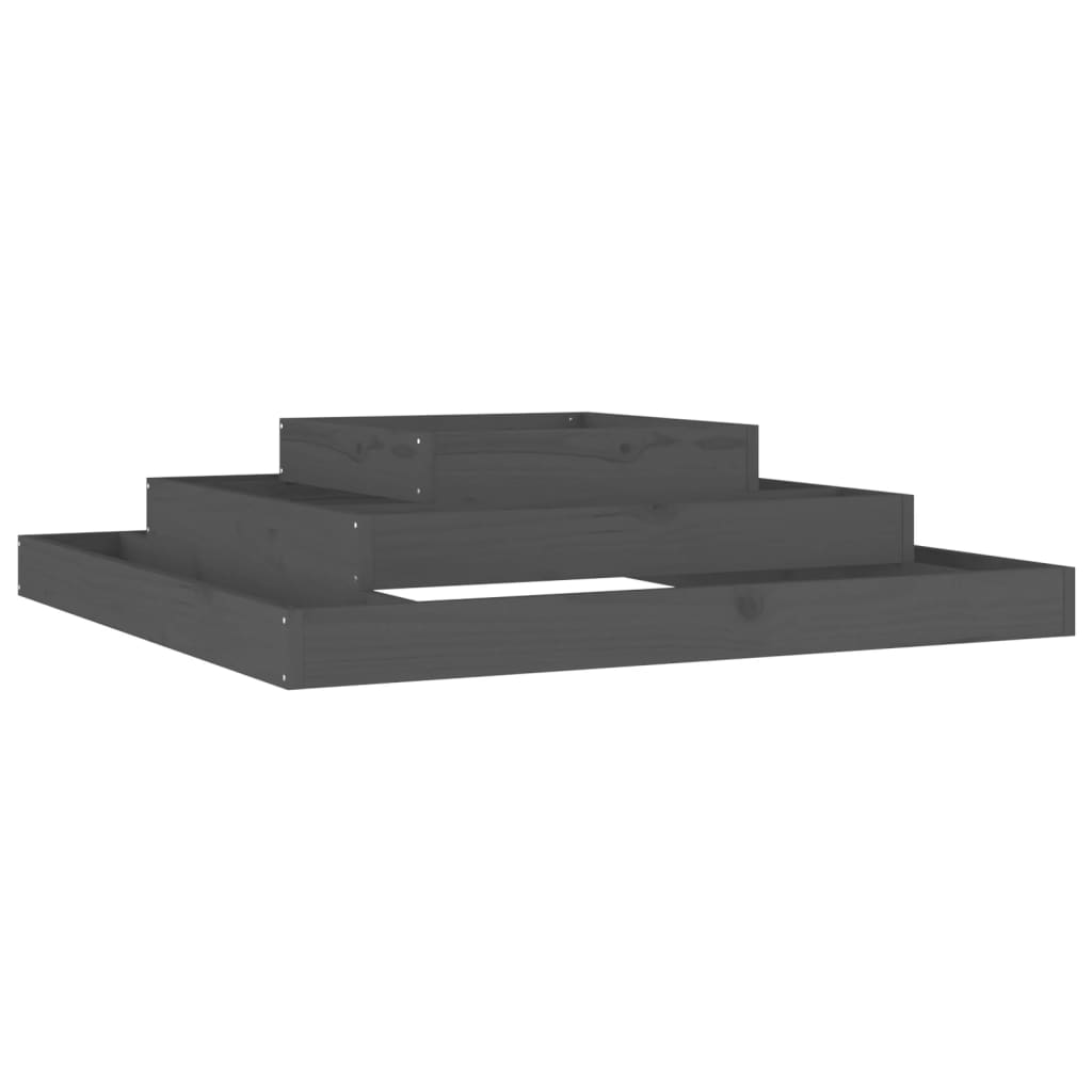 Plantekasse grå 110x110x27 cm heltre furu