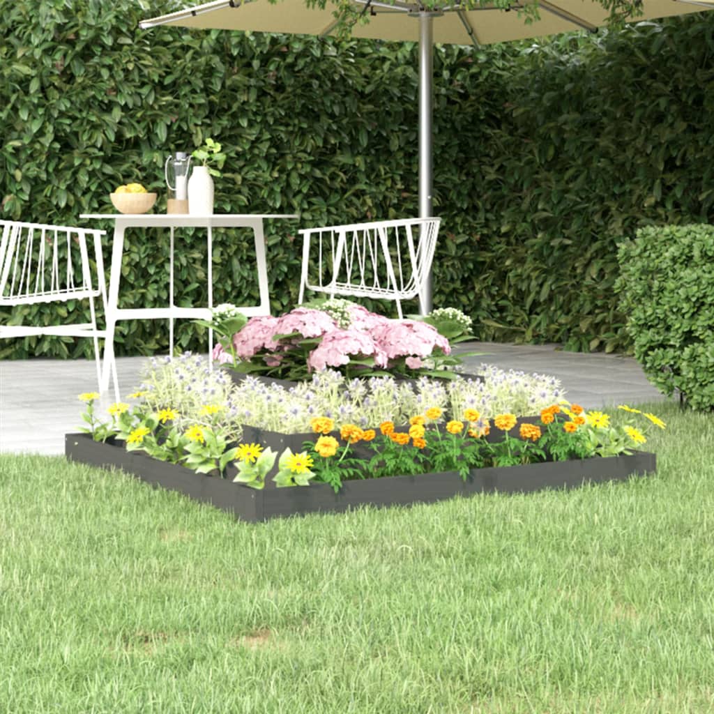 Plantekasse grå 110x110x27 cm heltre furu