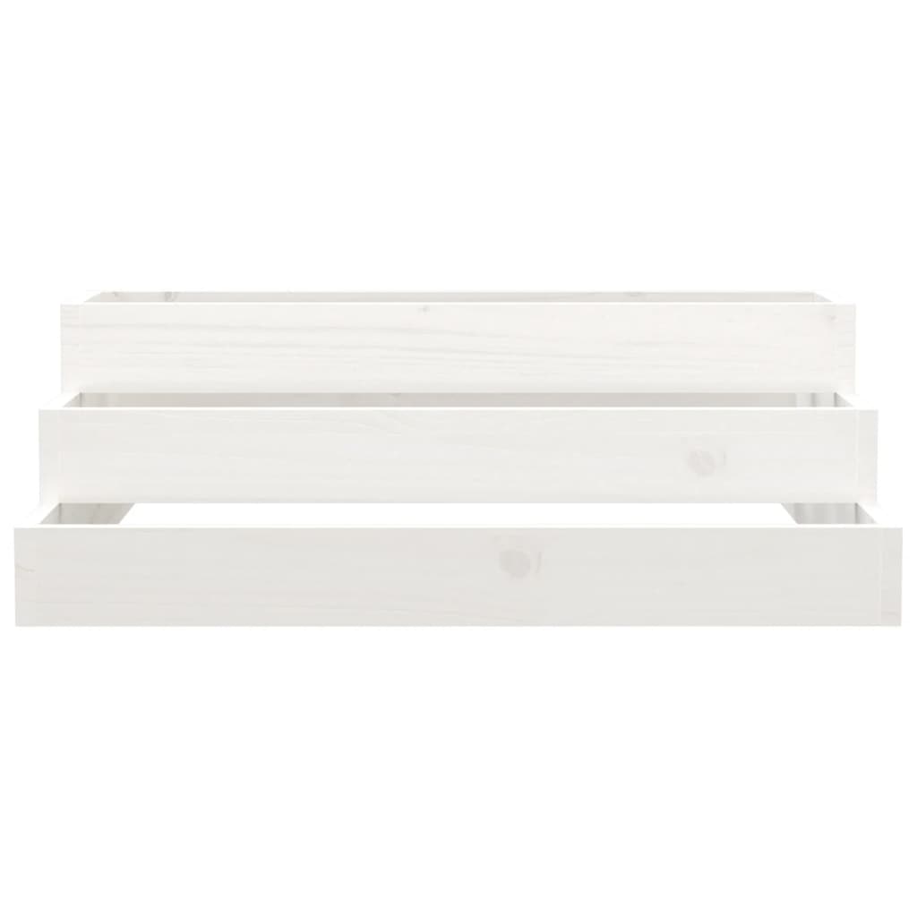 Plantekasse hvit 80x80x27 cm heltre furu