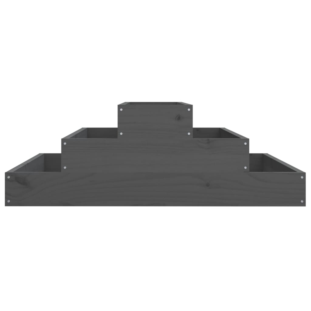 Plantekasse grå 80x80x27 cm heltre furu