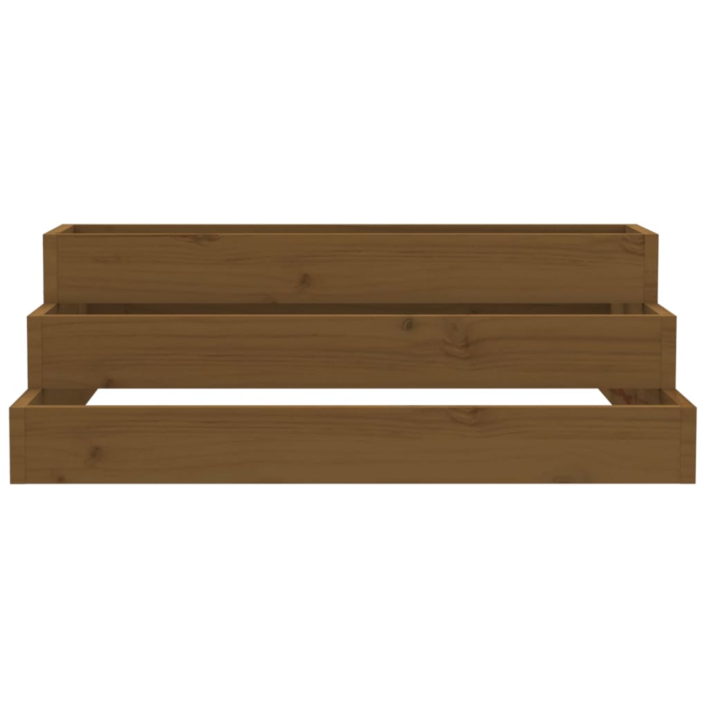 Plantekasse honningbrun 80x80x27 cm heltre furu