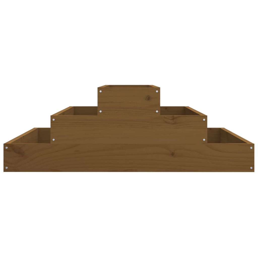 Plantekasse honningbrun 80x80x27 cm heltre furu