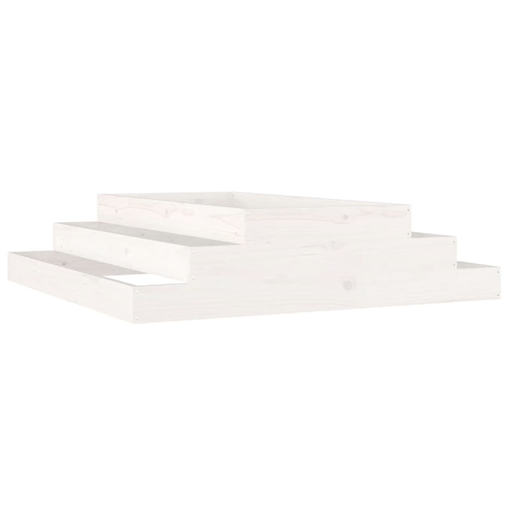 Plantekasse hvit 110x110x27 cm heltre furu