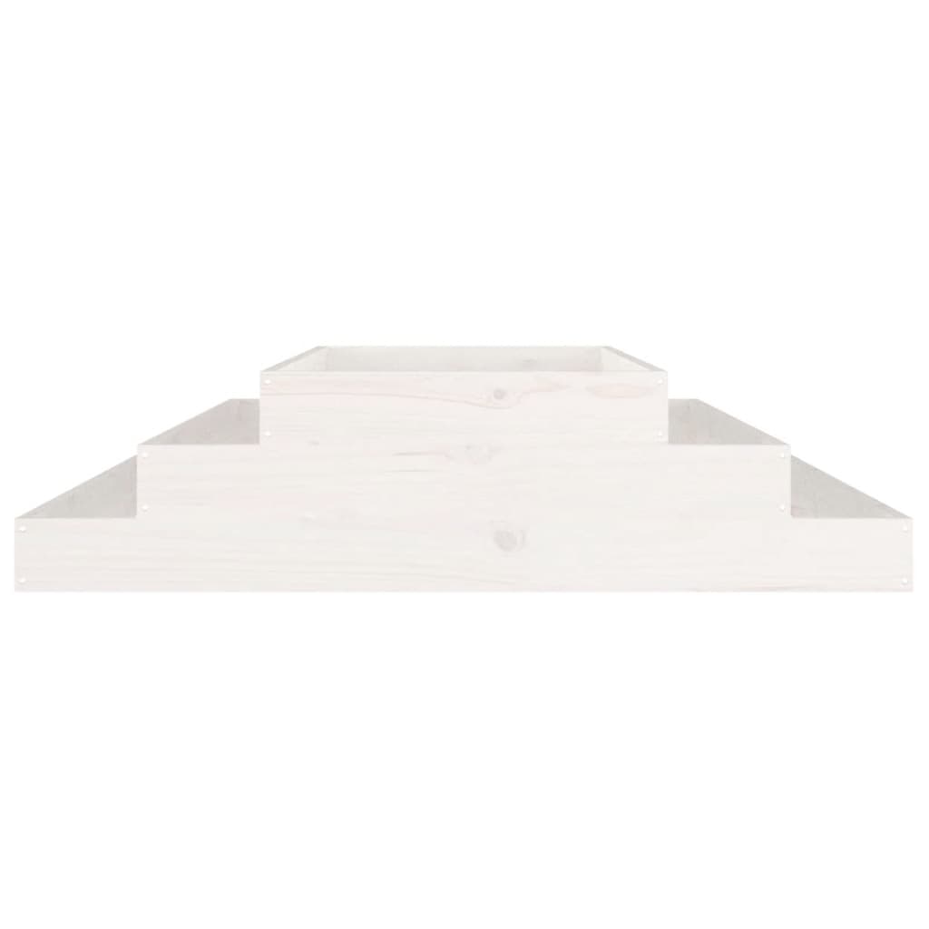 Plantekasse hvit 110x110x27 cm heltre furu