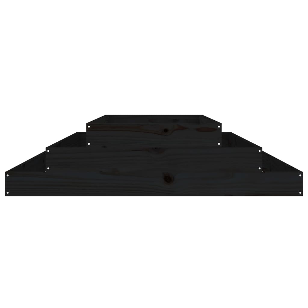 Plantekasse svart 110x110x27 cm heltre furu