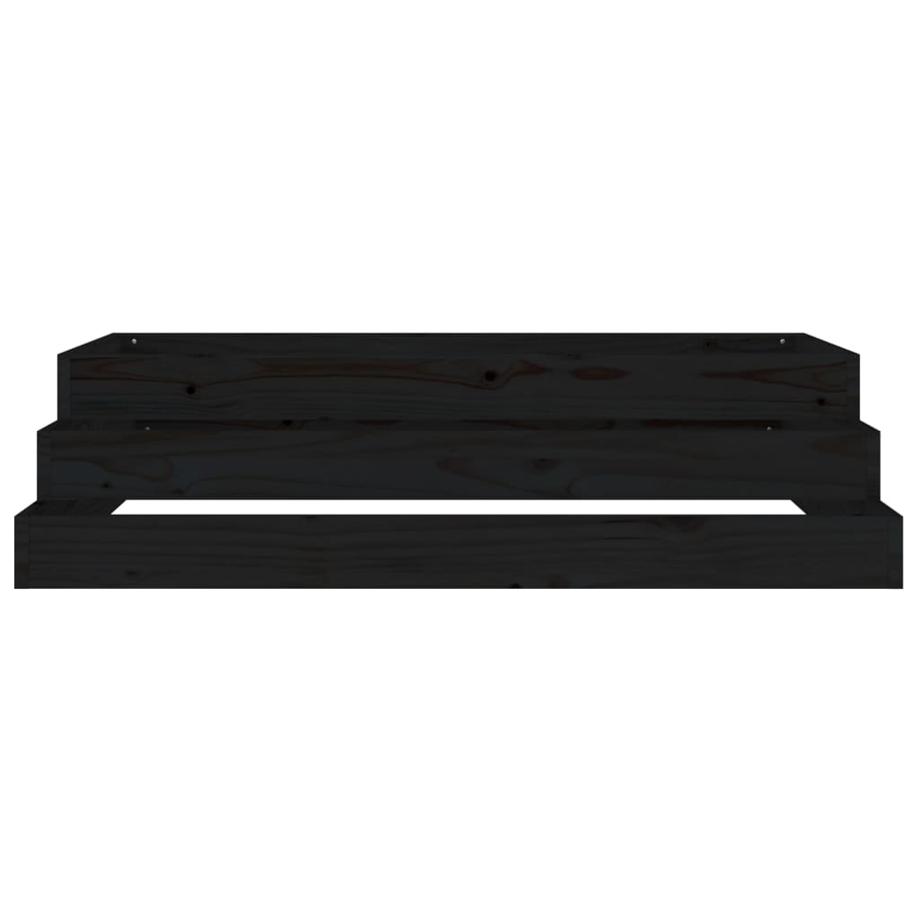 Plantekasse svart 110x110x27 cm heltre furu
