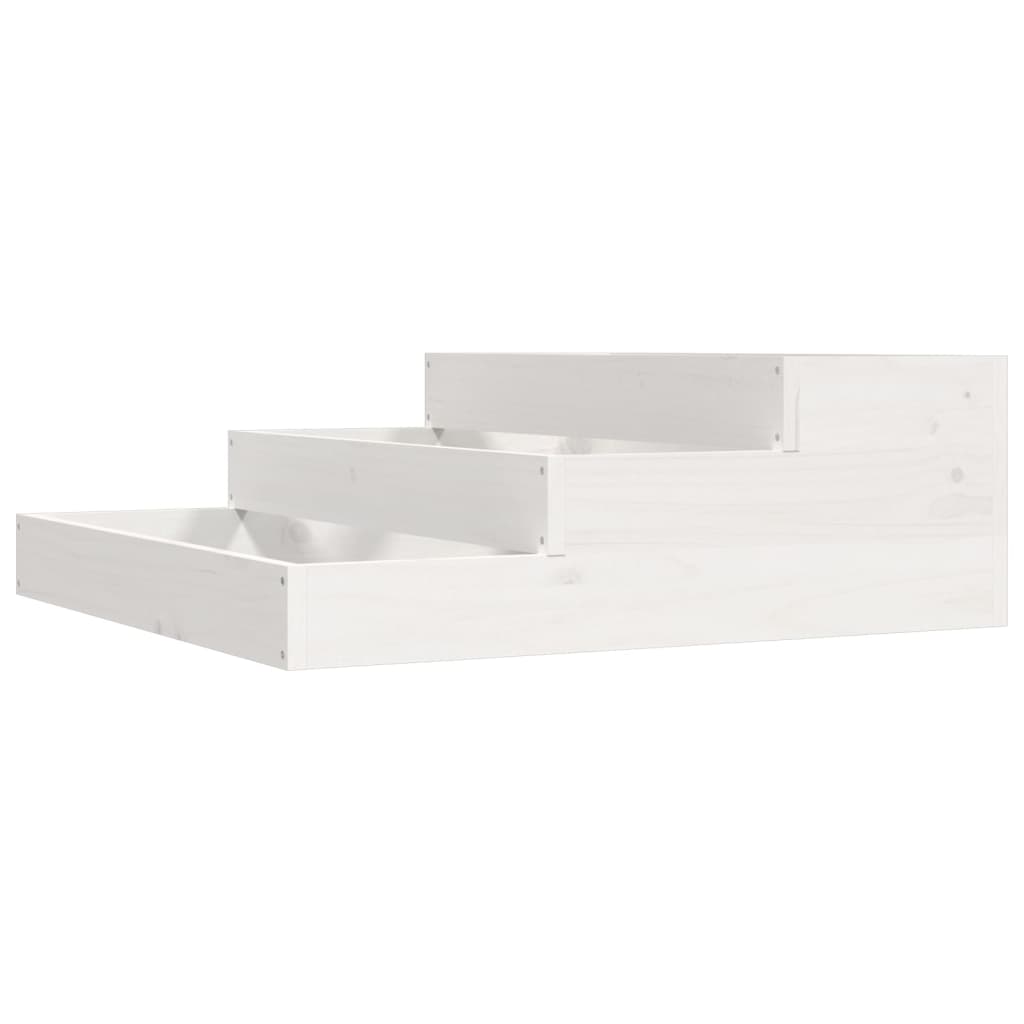 Plantekasse hvit 78x78x27 cm heltre furu