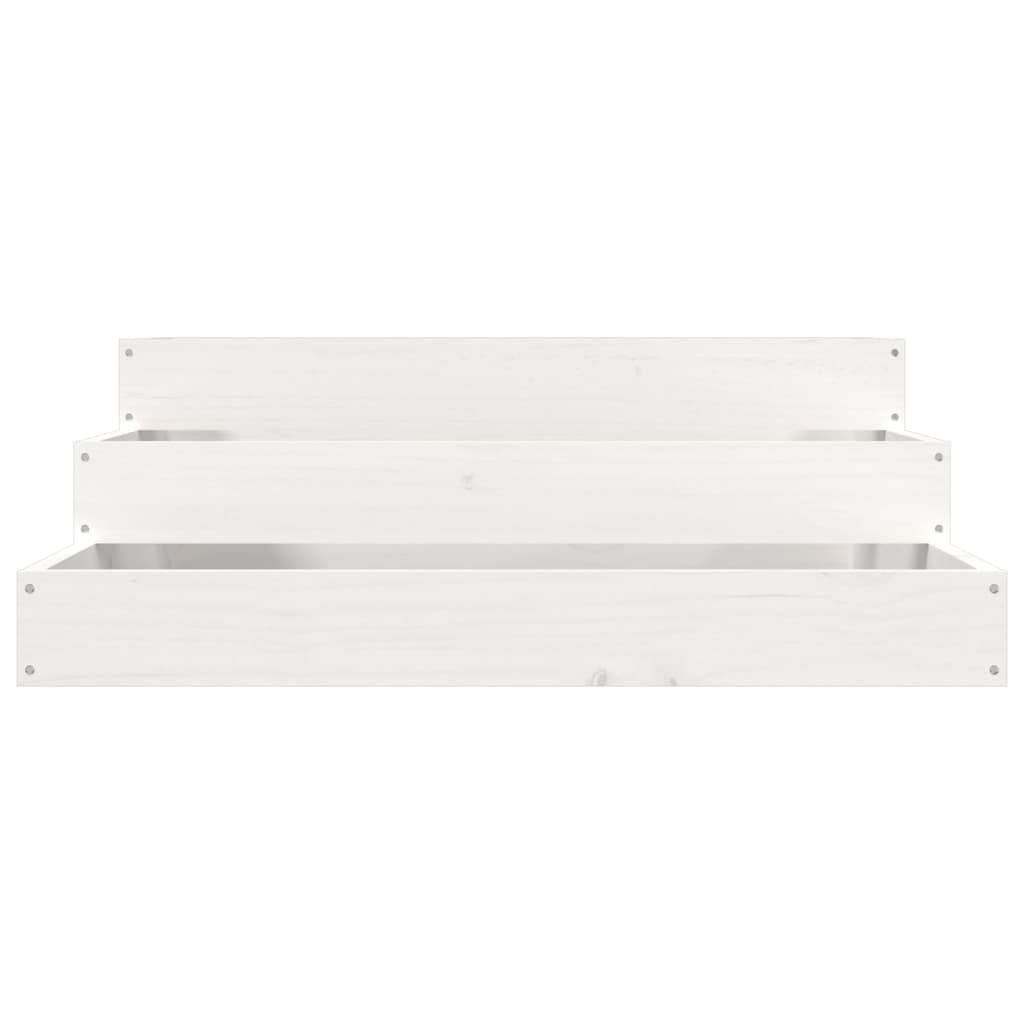 Plantekasse hvit 78x78x27 cm heltre furu